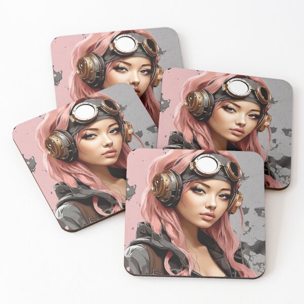 Artikelvorschau, Cyberpunk Koreanisches Model, rosa Haare entworfen und verkauft von auntpeg.