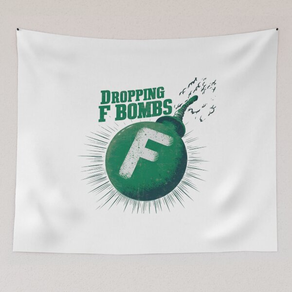 Item preview, Dropping F Bombs, FunnyFits70, Humor, Funny, Silly, swear, bomb, explosion, language, dirty language, meme, expletives, absurd, Fuck, angry, plane, sky, amusing, illustration, prank, witty, mayhem,  designed and sold by FunnyFits70.