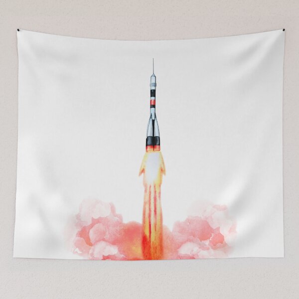 Item preview, Watercolor rocket launch designed and sold by Ekaterina Glazkova.