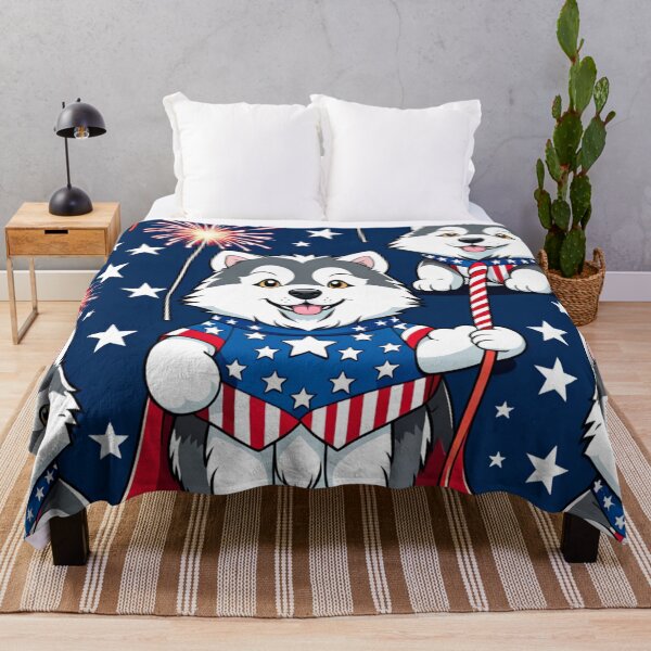 Item preview, Patriotic Alaskan Malamute Pups Celebration designed and sold by Wags & Tails.