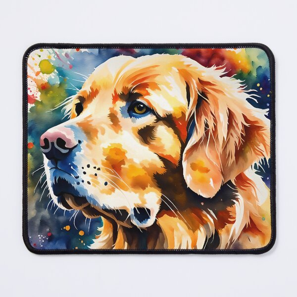 Golden Retriever - watercolour style pet portraits. Mouse Pad