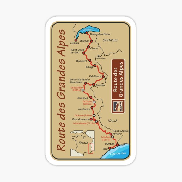 Item preview, Route des Grandes Alpes map, France designed and sold by studio838.