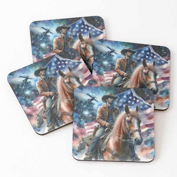 Item preview, A cowboy riding a horse in space designed and sold by xsctasy.