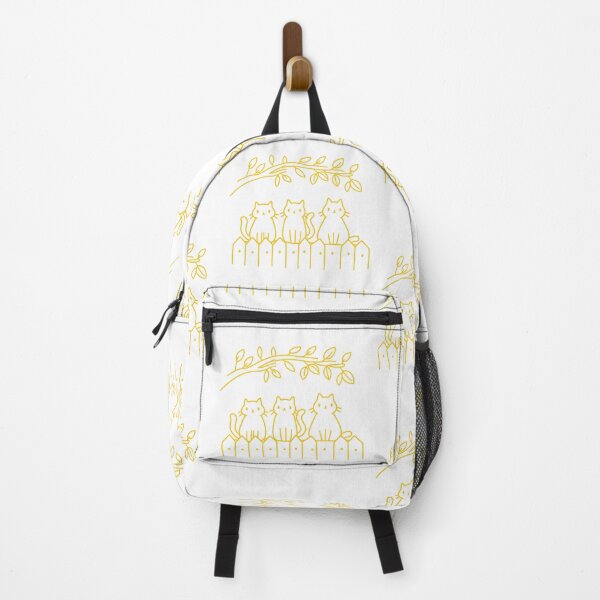 Item preview, Charming Cats on a Fence - Minimalist Yellow Line Art Illustration designed and sold by Simplystik.