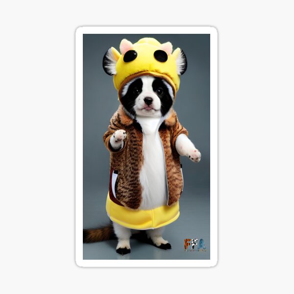 Happy Dog in a Funny Costume #30 Sticker