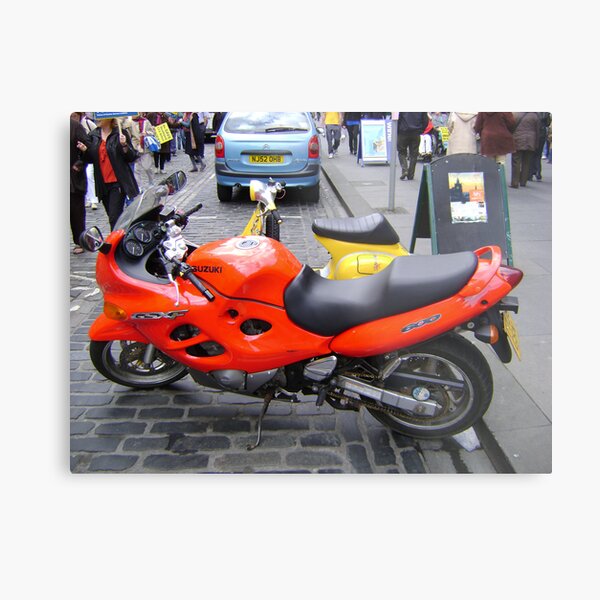 orange motorbike Metal Print
