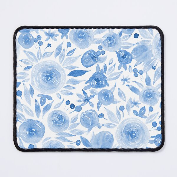 Item preview, Blue Hand Drawn Soft and Delicate Watercolor Roses and Flowers designed and sold by aneladesigns.
