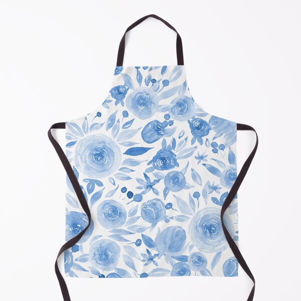 Item preview, Blue Hand Drawn Soft and Delicate Watercolor Roses and Flowers designed and sold by aneladesigns.