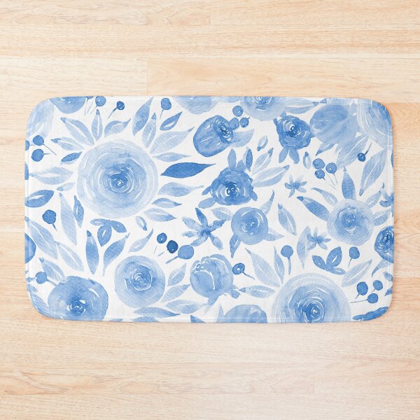 Item preview, Blue Hand Drawn Soft and Delicate Watercolor Roses and Flowers designed and sold by aneladesigns.