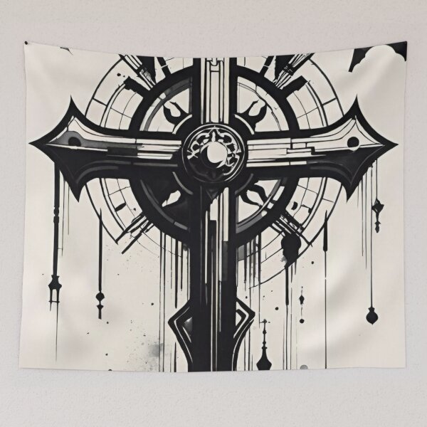 Item preview, cross, crucifixion, amulet, drawing, art, ink designed and sold by DonnaBlankaArt.