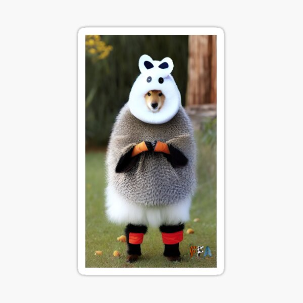 Happy Dog in a Funny Costume #37 Sticker