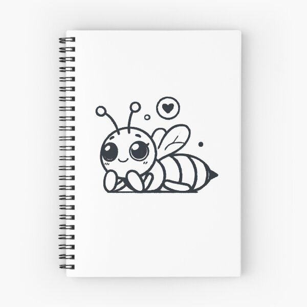 Item preview, Adorable Cartoon-Style Bee with Heart - Minimalist Black and White Illustration designed and sold by Simplystik.