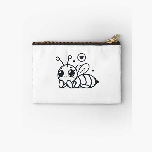 Item preview, Adorable Cartoon-Style Bee with Heart - Minimalist Black and White Illustration designed and sold by Simplystik.