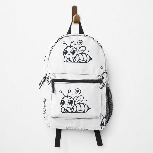 Item preview, Adorable Cartoon-Style Bee with Heart - Minimalist Black and White Illustration designed and sold by Simplystik.