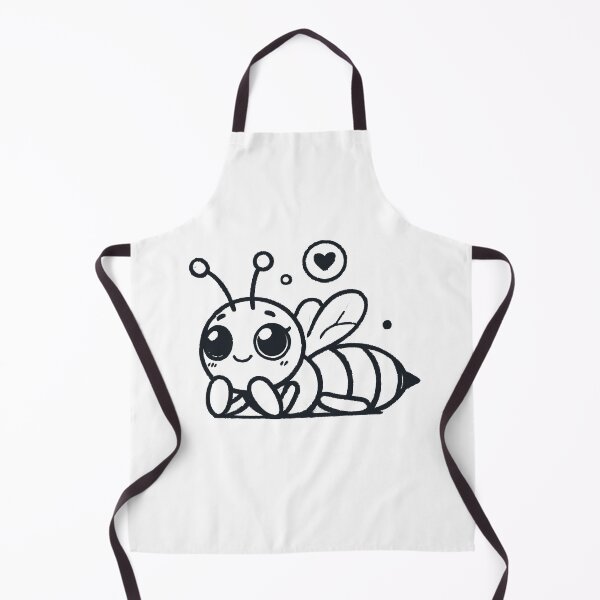 Item preview, Adorable Cartoon-Style Bee with Heart - Minimalist Black and White Illustration designed and sold by Simplystik.