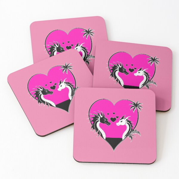 Item preview, Black and White Dragons in Love in a Hot Pink Heart designed and sold by Beachy.