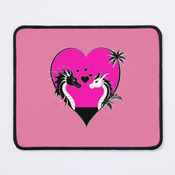 Item preview, Black and White Dragons in Love in a Hot Pink Heart designed and sold by Beachy.
