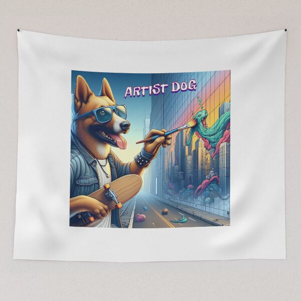 Item preview, Canine Canvas: A Graffiti Artist Dog's Urban Adventure designed and sold by 0penvimark.