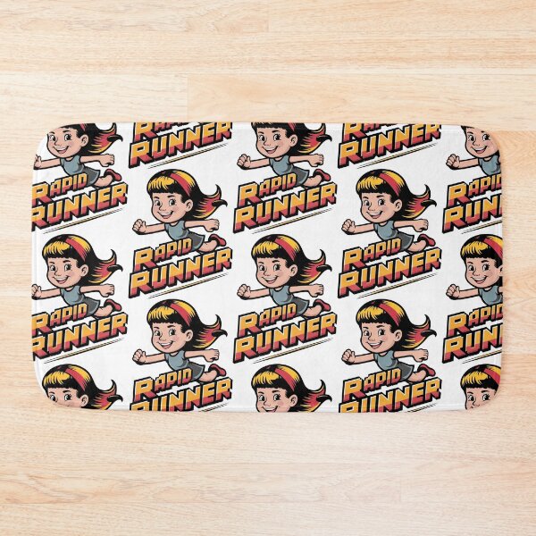Item preview, Vibrant Retro Girl with Yellow and Black Hair Running with a Smile designed and sold by SplashTastic.