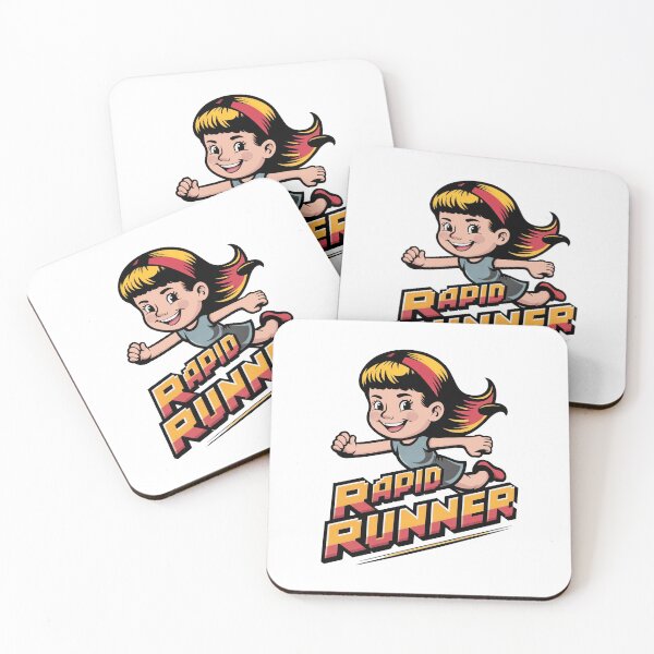 Item preview, Vibrant Retro Girl with Yellow and Black Hair Running with a Smile designed and sold by SplashTastic.