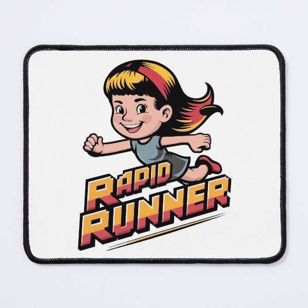 Item preview, Vibrant Retro Girl with Yellow and Black Hair Running with a Smile designed and sold by SplashTastic.