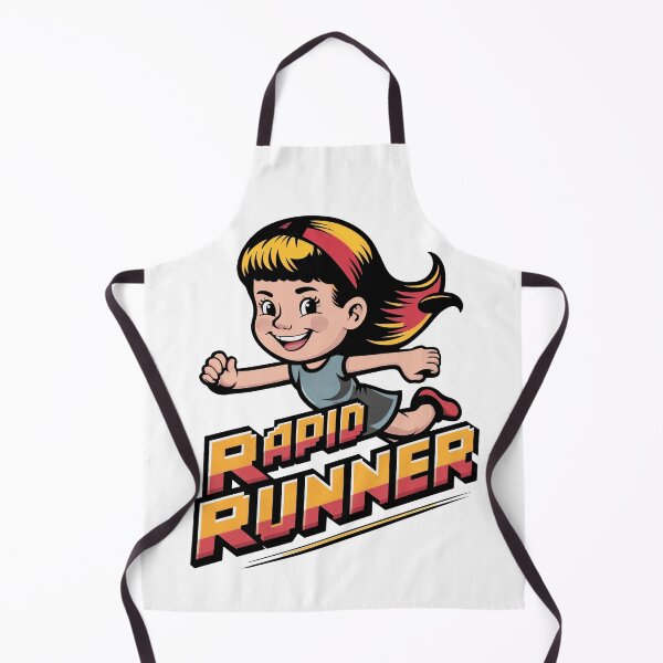 Item preview, Vibrant Retro Girl with Yellow and Black Hair Running with a Smile designed and sold by SplashTastic.