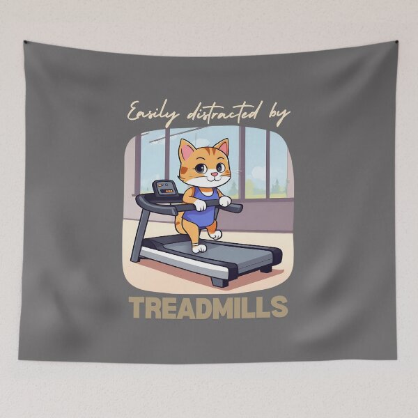 Item preview, easily distracted by treadmills cat designed and sold by sydney-syder.