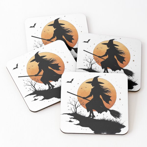 Item preview, A witch is on her broom during the full moon designed and sold by Matzi-MV.