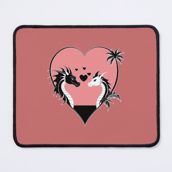 Item preview, Black and White Dragons in Love in a Dusty Pink Heart designed and sold by Beachy.