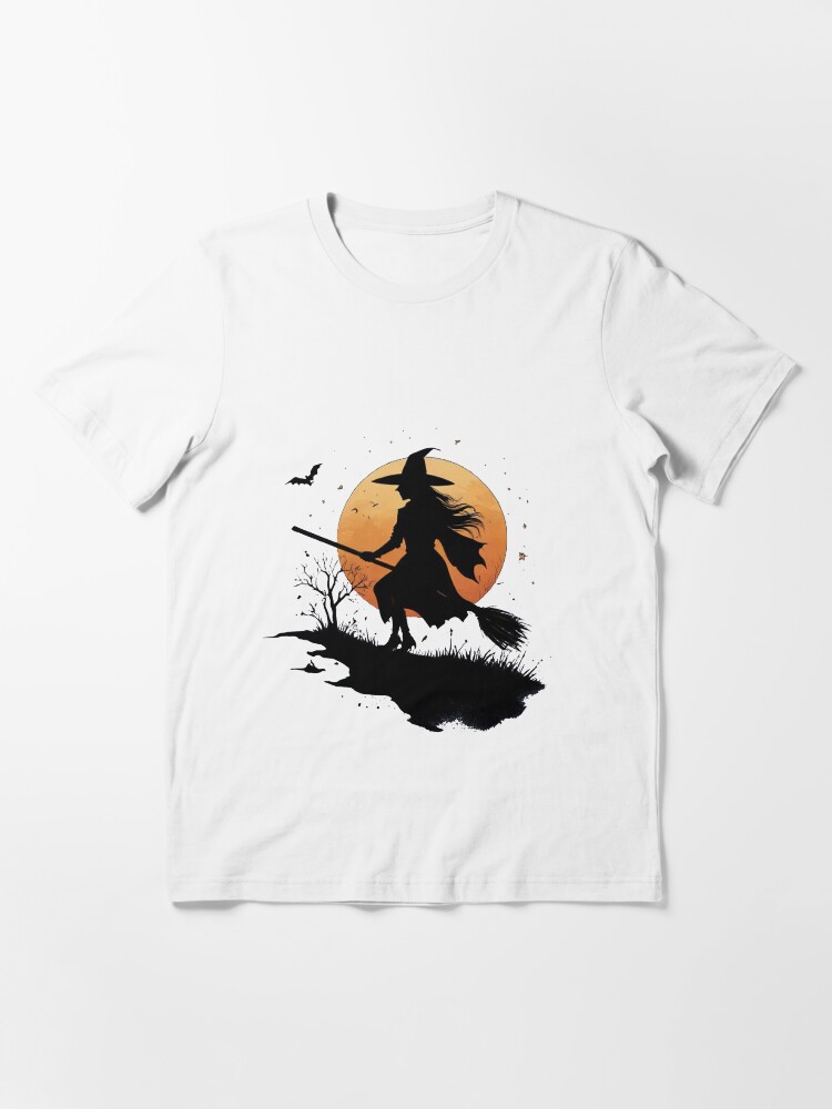 Thumbnail 3 von 7, Essential T-Shirt, Eine Hexe ist auf ihrem Besen bei Vollmond unterwegs designt und verkauft von Matzi-MV.