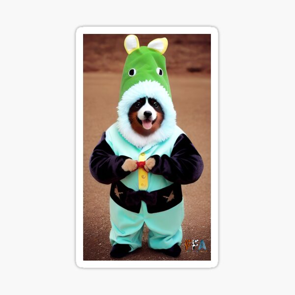 Happy Dog in a Funny Costume #45 Sticker