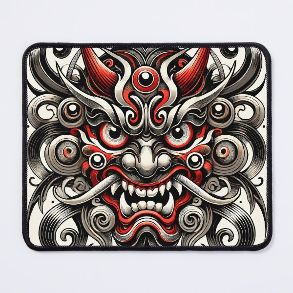 Item preview, Intricate Oni Mask: Bold Japanese Folklore designed and sold by ArtfulHunter.