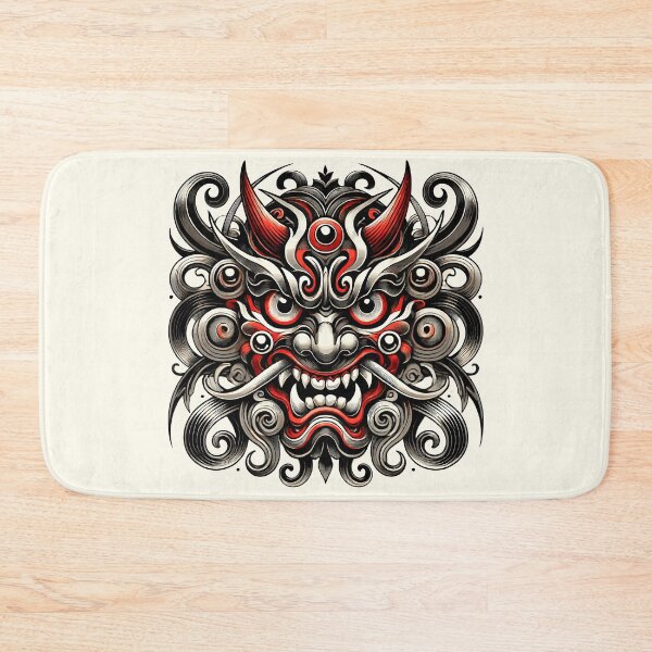 Item preview, Intricate Oni Mask: Bold Japanese Folklore designed and sold by ArtfulHunter.