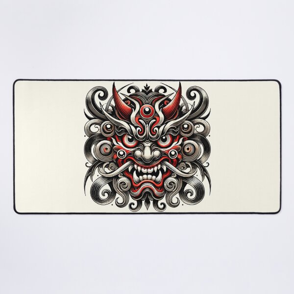 Item preview, Intricate Oni Mask: Bold Japanese Folklore designed and sold by ArtfulHunter.