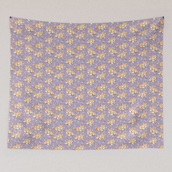 Item preview, Shiba inu chibi 3 seamless pattern designed and sold by SorryCatPlay.