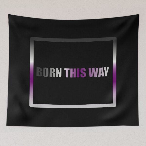 Item preview, Asexual Pride Flag Born This Way, Text Box Graphic, LGBTQ+, Pride Graphic, Unisex Design designed and sold by PrideBeProud.