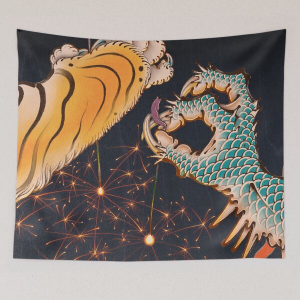 Item preview, Tiger vs Dragon fighting with Japanese sparklers designed and sold by yakudo-kan.