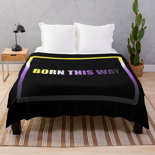 Item preview, Gender nonbinary Pride Flag Born This Way, Text Box Graphic, LGBTQ+, Pride Graphic, Unisex Design designed and sold by PrideBeProud.