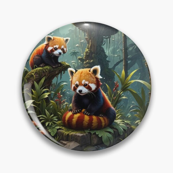 Artikelvorschau, Rote Panda-Schwestern starren auf die Bambuspilze entworfen und verkauft von DesignsByMalia.