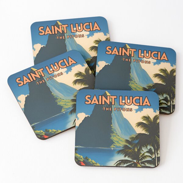 Item preview, Santa Lucía The Pitons Vintage Travel designed and sold by ZionPosteria.