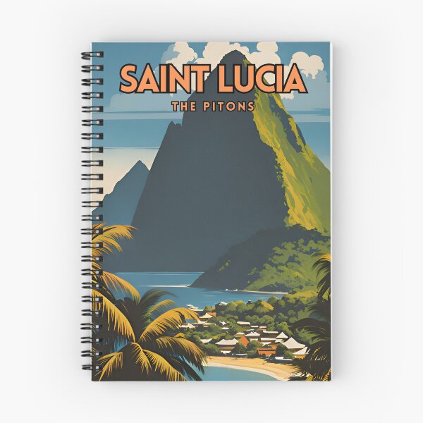 Item preview, Santa Lucía The Pitons Vintage designed and sold by ZionPosteria.