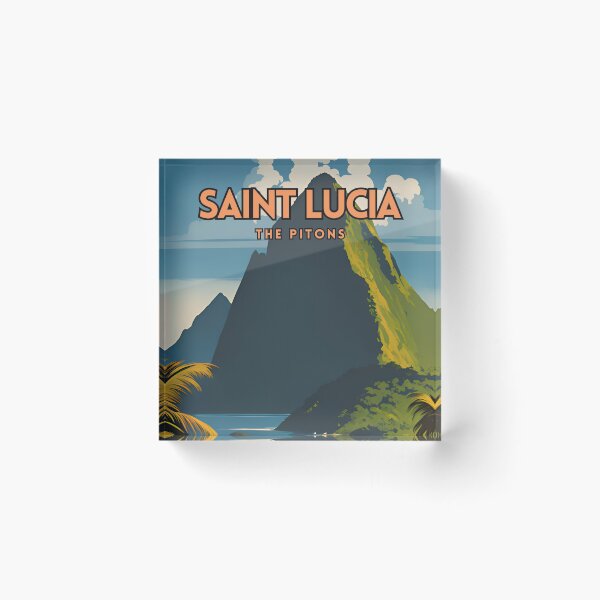 Item preview, Santa Lucía The Pitons Vintage designed and sold by ZionPosteria.