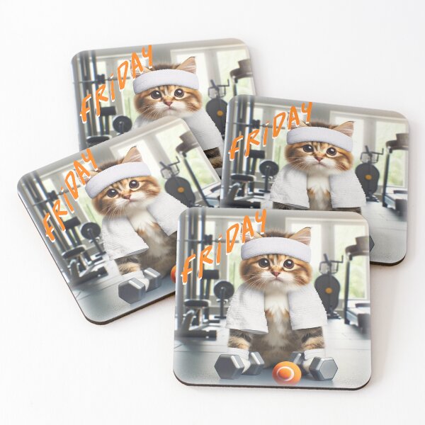 Item preview, Cute Cat at the Gym Friday designed and sold by Goopis.