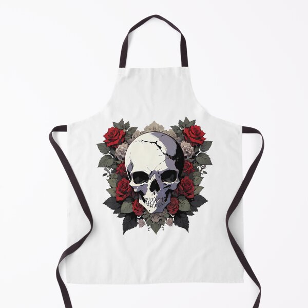 Artikelvorschau, Totenkopf auf Rosen und Blättern entworfen und verkauft von fahrent.