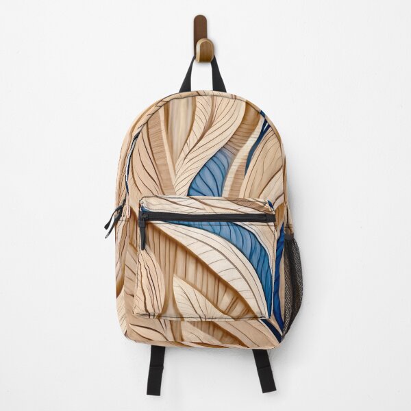 Item preview, Intricate Wooden Carving With Blue Accents designed and sold by AutoPics.