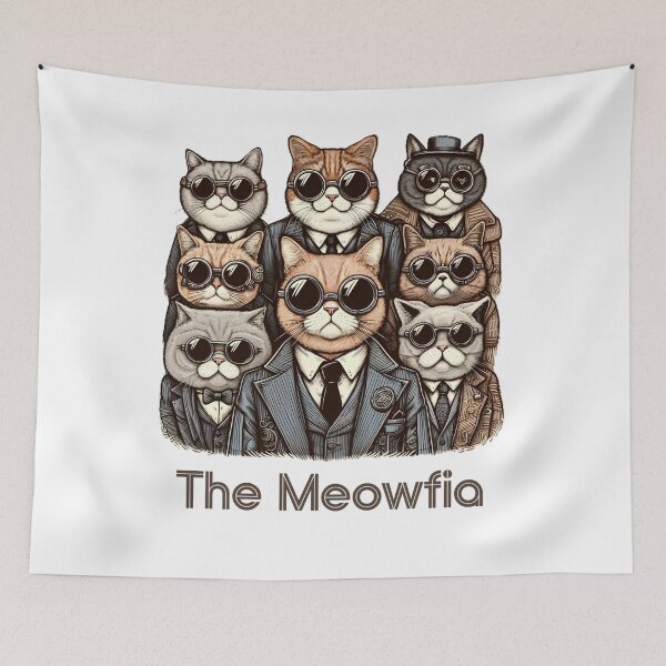 Item preview, Suspicious Cats Meme | The Meowfia designed and sold by TheInkyOwl-TIO.