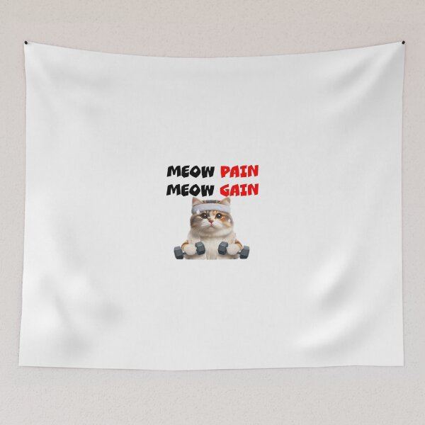 Item preview, Copy of Cute Cat Gym Motivational Poster - "Meow Pain Meow Gain2" designed and sold by Goopis.