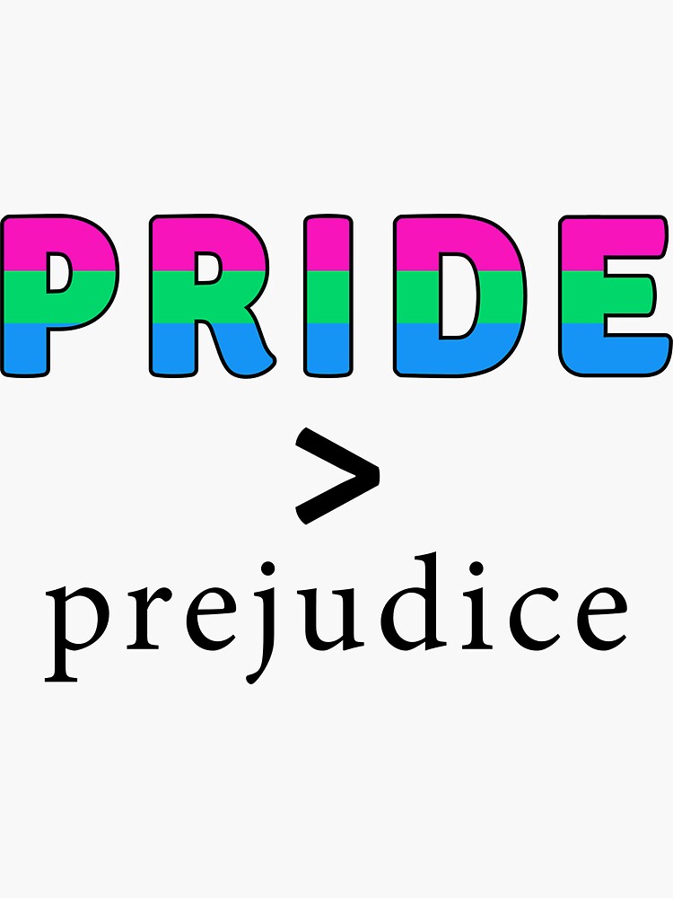 Thumbnail 3 of 3, Sticker, Pride & Prejudice polysexual flag designed and sold by AmateurAusten.