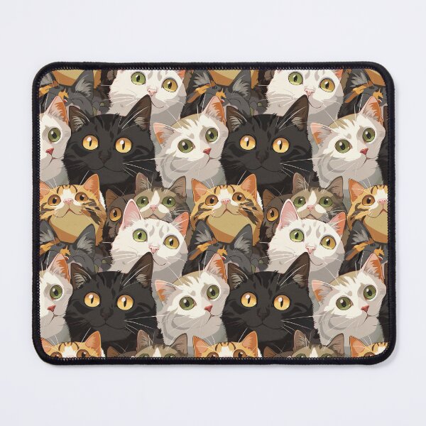 Item preview, Cat anime style seamless pattern designed and sold by SorryCatPlay.