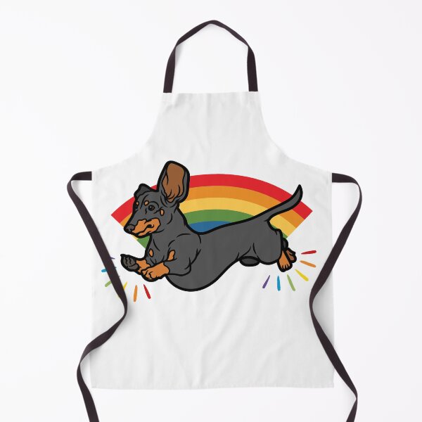Item preview, Dachshund Pride - Dog Running In front Rainbow designed and sold by Maciej Strzelczyk.